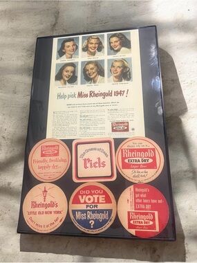 MCM Collection of vintage Rheingold and Piels beer coasters.